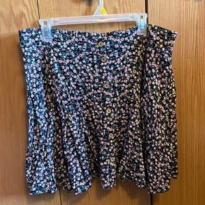 Black and pink ditsy floral mini skirt from Maurice’s size XL